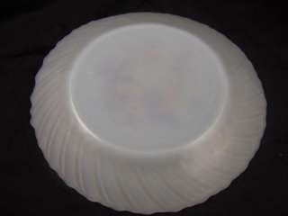 White Milk Glass Salad Plate MEXICO CHINA Gold Brown