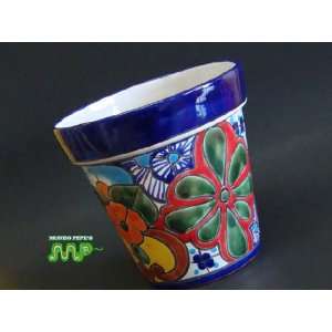 MEXICAN TALAVERA Ceramic Flower Planter Pot 7 [Vibrant Hand Painted 