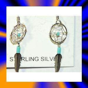 Turquoise Dream Catcher Earrings Southwestern Jewelry  