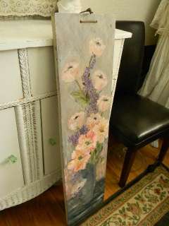 The Best Old Veritical Yard Long French Shabby Floral Painting~Pastels 