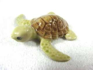 Figurine Miniature Animal Ceramic 3 Turtles with Eggs  
