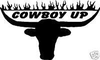 Cowboy Up Western Rodeo Decal 6 Bull Head Sticker NEW  