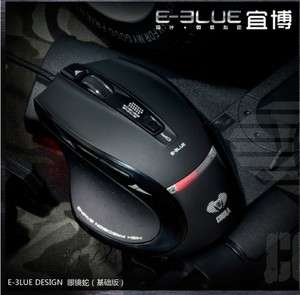 NEW E Blue Cobra Lighting Ash 6 Buttons Optical Gaming Mouse  