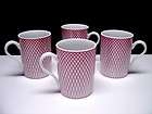 set of 4 htf devonshire haldon group coffee mugs red