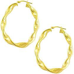 Goldkist 18k Gold over Silver Twisted Earrings  