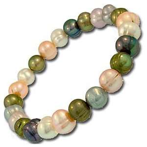  Multi White Pink Grey Olive Green Pearl Stretch Beaded 