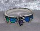 Marquise Cut Amethyst & Blue Opal Ring Sizes 7 & 8