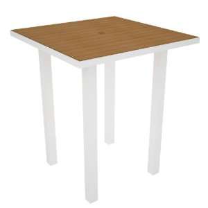   Poly Wood Euro Square Bar Table with Plastique Patio, Lawn & Garden