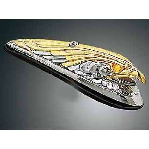  Eagle Fender Ornament, Chrome and Gold with Amber Lighted 