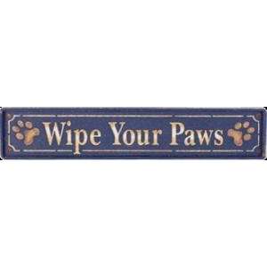  Wipe Your Paws Rustic Wooden Sign