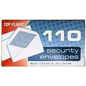  Top Flight Boxed Security Envelopes, 3.75 x 6.625 Inches 