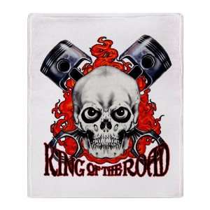  Stadium Throw Blanket King of the Road Skull Flames and 