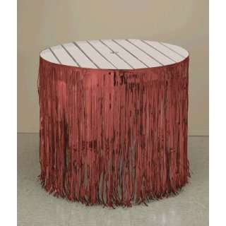  Creative Converting 29 in. x 12 ft. Fringed Red Tableskirt 