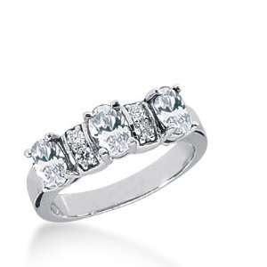  1.65 Ct Diamond Wedding Band Ring Oval Prong 14k White 