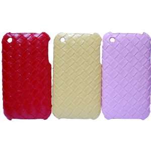 KingCase iPhone 3G & 3GS Hard Case   Classic Weave 3 Pack Combo (Red 