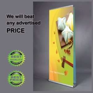  LFS SWISS D (2 Sided) 32 Wide Retractable Banner Stand 