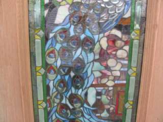 BEAUTIFUL HAND MADE VICTORIAN STYLE STAINED GLASS PEACOCK WINDOWS 