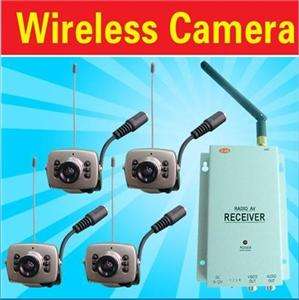 Brand new 4 Mini Wireless Spy IR LED CCTV Security 4 Camera System 