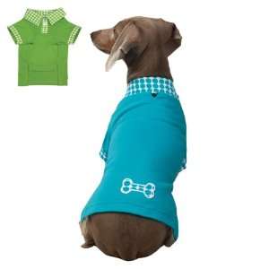  Zack and Zoey Button Candy Polo   Green   XX Small Pet 