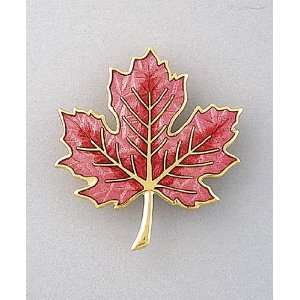 Red Colored Maple Leaf Brooch or Pin Jewelry