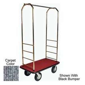  Easy Mover Bellman Cart Brass, Gray Carpet, Gray Bumper, 8 