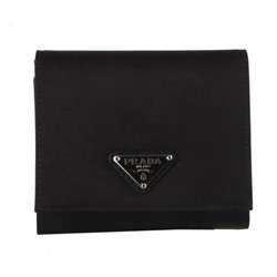 Prada Tessuto Black Nylon Tri fold Wallet  