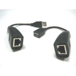  USB over Cat5/5e/6 Extension Cable RJ45 Adapter Set 