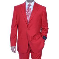 Ferrecci Mens Red Three button Suit  
