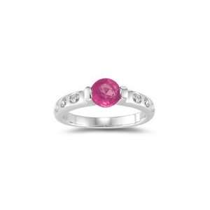  0.26 Ct Diamond & 1.00 Ct Pink Sapphire Ring in 14K White 