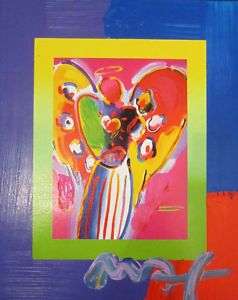Peter Max Angel With Heart on Blends Mixed Media Paper  