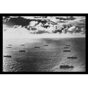  Liberty Ships in Convoy 12x18 Giclee on canvas