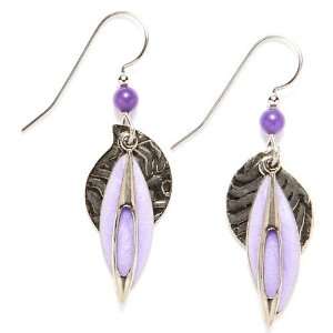  Silver Forest Layered Purple Drop Earrings Jewelry