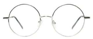  Full Rim Metal Round Eyeglasses Frame (Large Size) Silver 