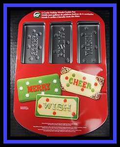   HOLIDAY WORD BANNER Non Stick COOKIE PAN*** 6 words NIP 0287  