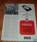 1952 Veedol Motor Oil Ad 3 Seat Convertible by Arbib