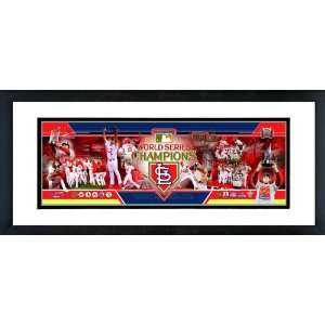   Cardinals 2011 World Series Champions Collage Framed Panoramic 12x36