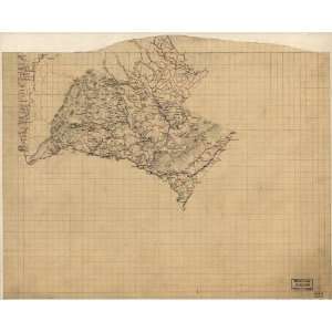  Civil War Map Map of Albemarle County, north of the Virginia 