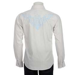 191 Unlimited Mens Woven Embroidered Shirt  
