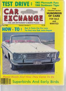 Car Exchange 5/80, 63 Fury, Sunbeam Tiger, Elva Courier, T Birds 