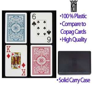   Index Red/Blue Decks   Playing Cards 100% Plastic Kem 