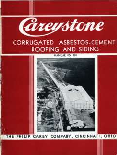   Careystone Philip Carey Company Catalog Asbestos Cement Roofing Siding