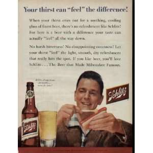  Your thirst can feel the difference  1955 Schlitz 