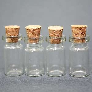 500pc   1 ml (cc) Cute Small Glass Bottle with Cork  