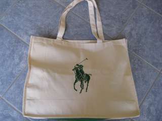 POLO RALPH LAUREN BIG PONY NEW Organic Canvas Shopping Tote Bag 