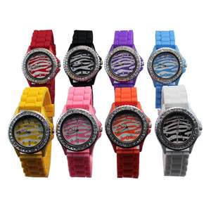   Quartz Ladies Womens Silicone Band Crystal Jelly Wristwatch Watches