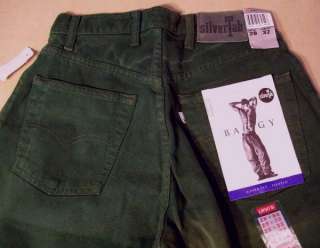 28x32 NWT NEW MENS LEVIS SILVER TAB BAGGY Green JEANS  