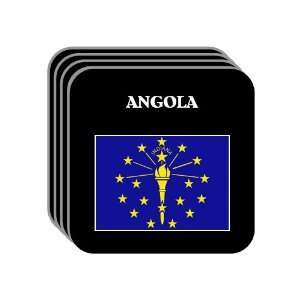 US State Flag   ANGOLA, Indiana (IN) Set of 4 Mini Mousepad Coasters