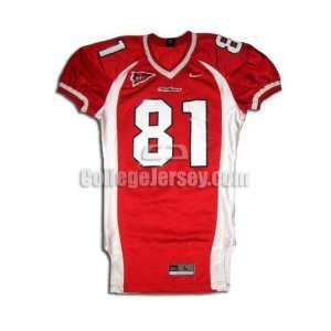 Red No. 81 Game Used Miami Ohio Nike Football Jersey (SIZE 