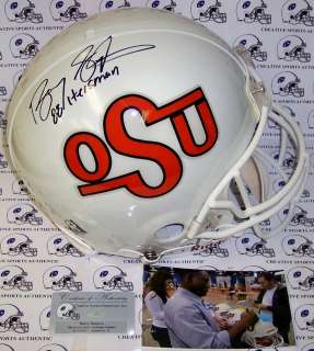 BARRY SANDERS SIGNED OKLAHOMA STATE FULL SIZE AUTHENTIC PRO HELMET 88 