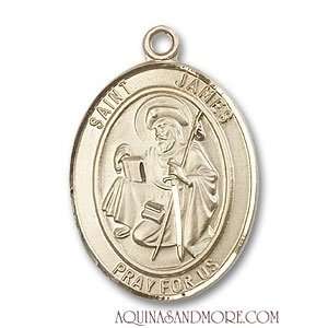  St. James the Greater Large 14kt Gold Medal Jewelry